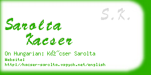 sarolta kacser business card